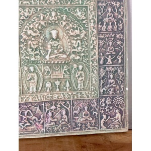 Beautiful Early To Mid 20th Century Buddhist Tile Plaque