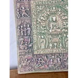 Beautiful Early To Mid 20th Century Buddhist Tile Plaque
