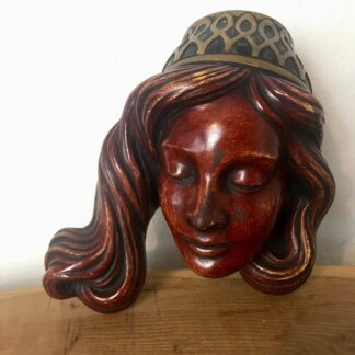 Vintage Art Nouveau German Lady Wall Hanging Plaque