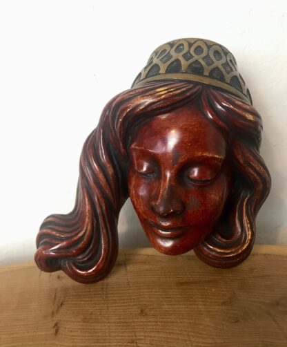 Vintage Art Nouveau German Lady Wall Hanging Plaque