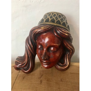 Vintage Art Nouveau German Lady Wall Hanging Plaque