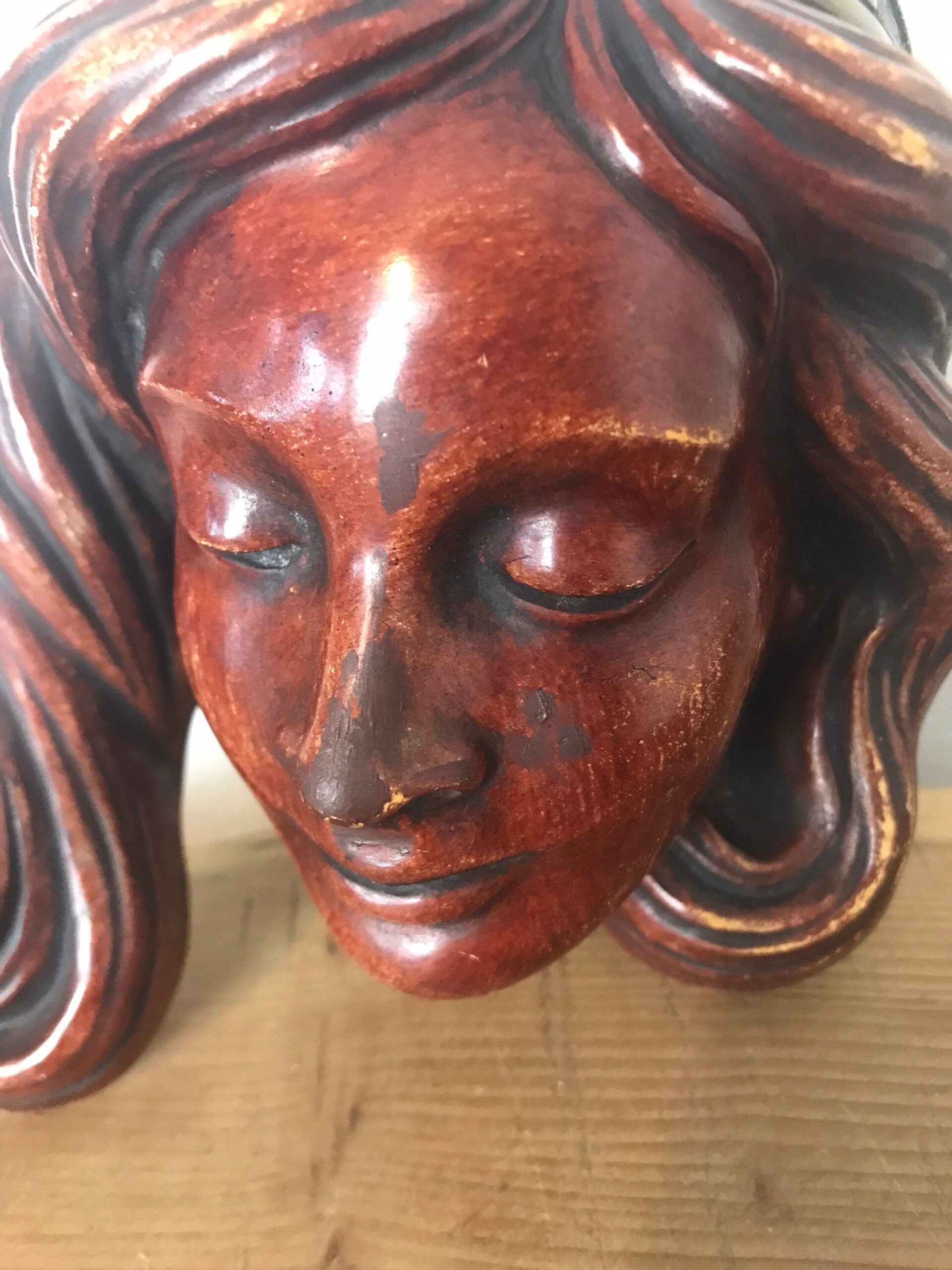Vintage Art Nouveau German Lady Wall Hanging Plaque