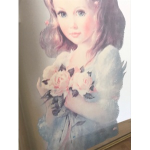 Vintage Victorian Style Young Girl With Flowers Picture Mirror