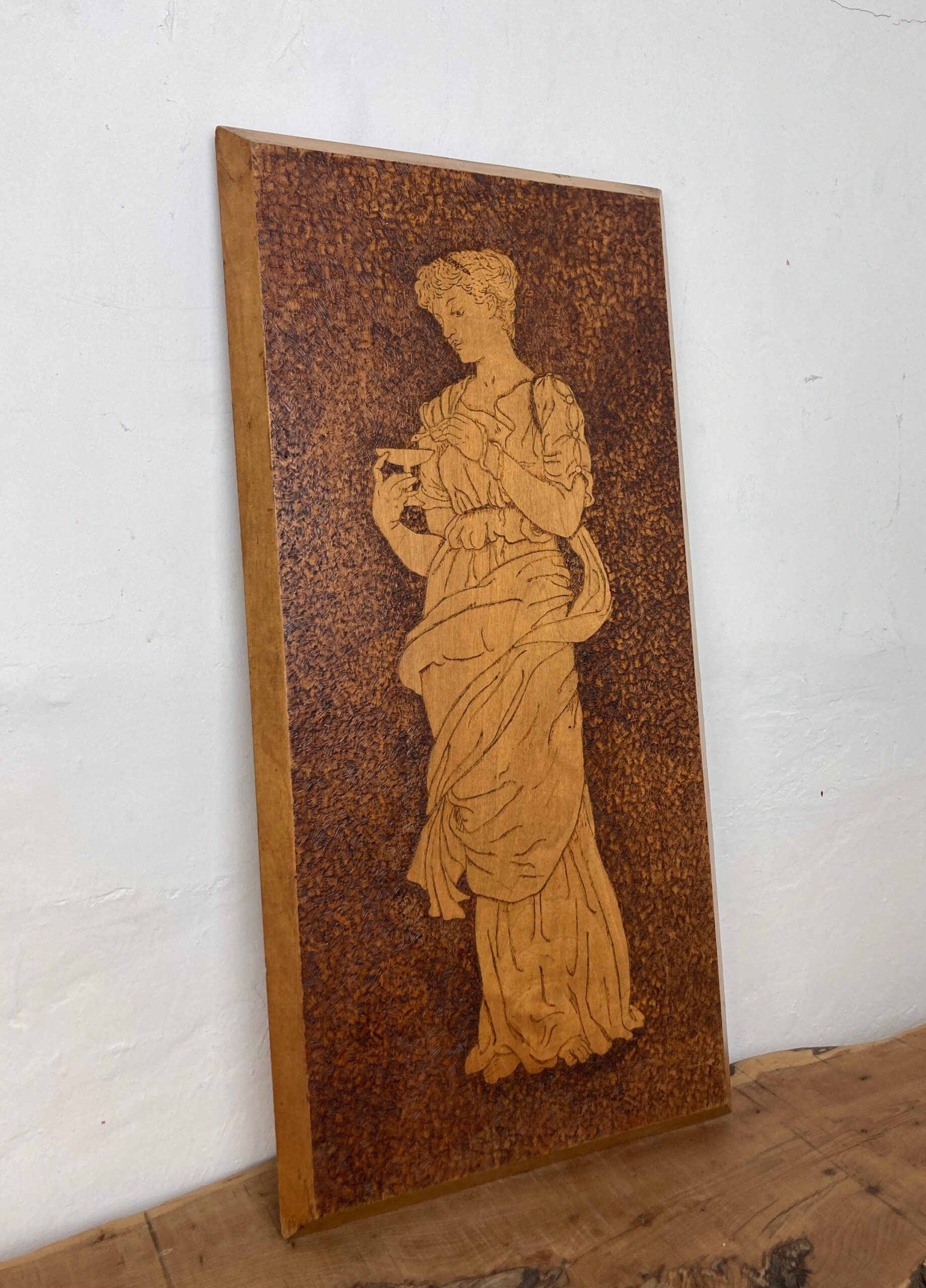 Stunning Antique Early 20th Art Nouveau Wall Hanging Plaque