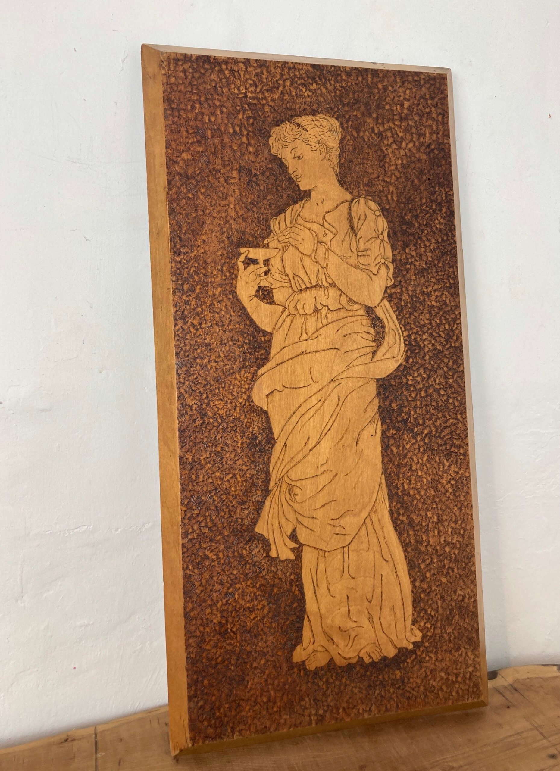 Stunning Antique Early 20th Art Nouveau Wall Hanging Plaque