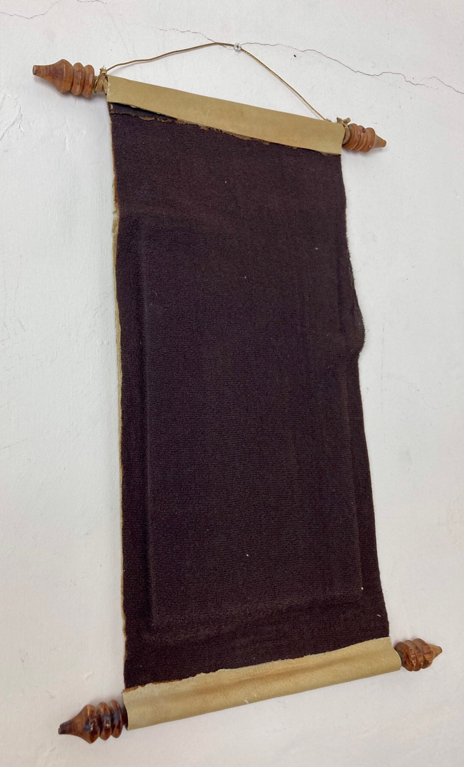 Mid 20th Century Indian Hand Painted Leather Scroll Mirror