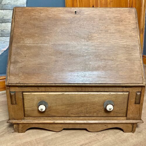 Wonderful Antique 19th Century Oak Desk Cabinet Writing Slope