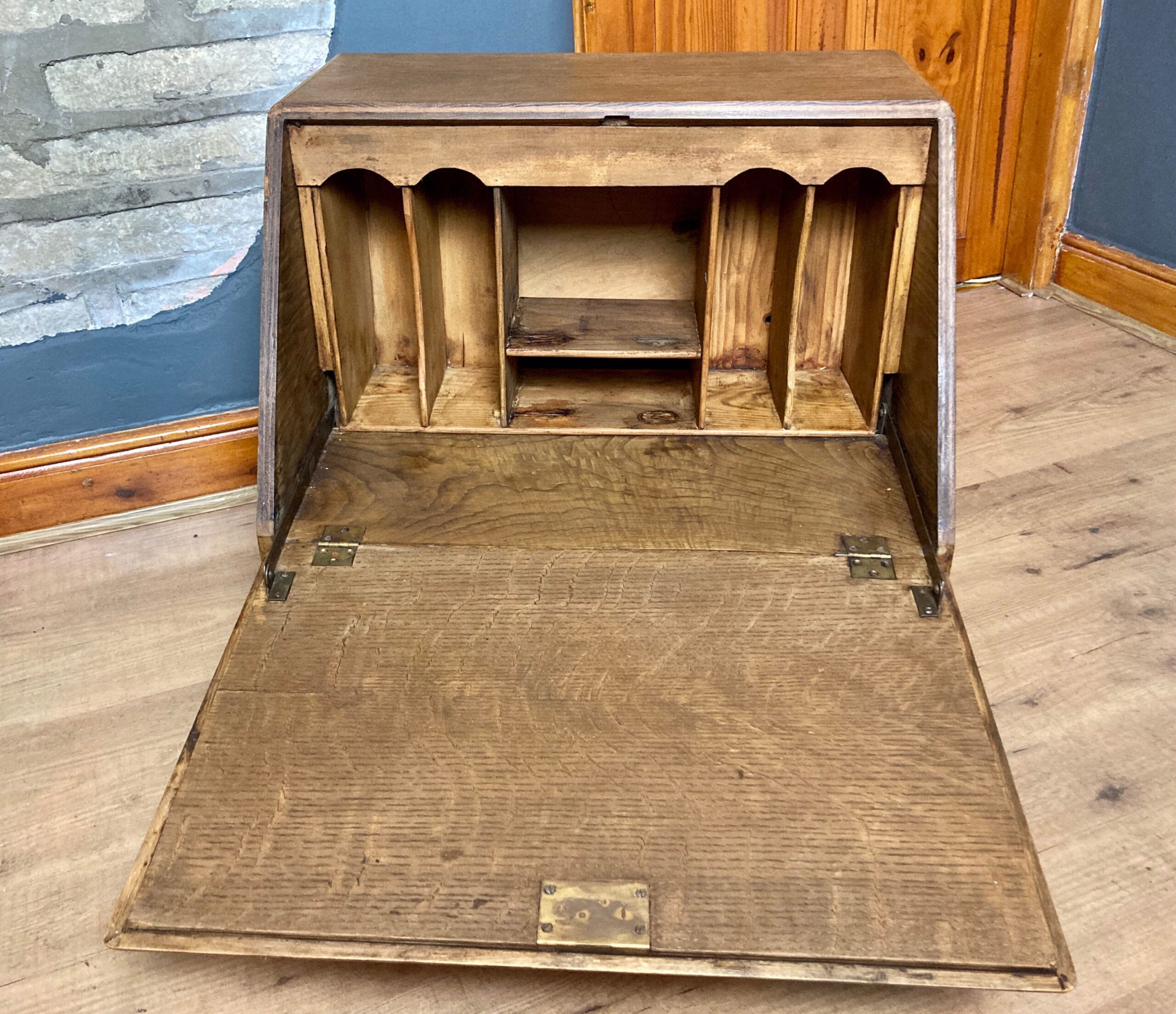 Wonderful Antique 19th Century Oak Desk Cabinet Writing Slope