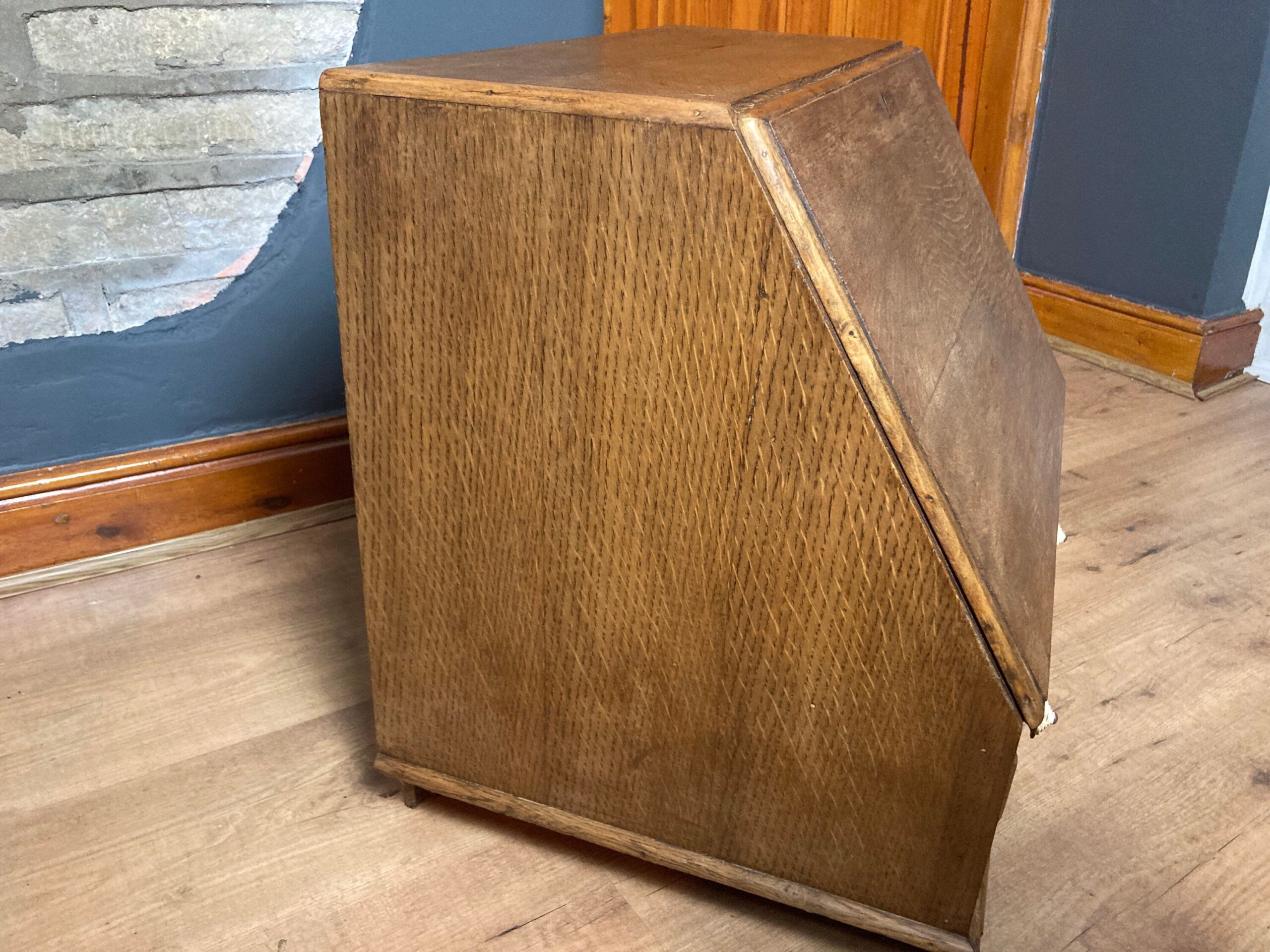 Wonderful Antique 19th Century Oak Desk Cabinet Writing Slope