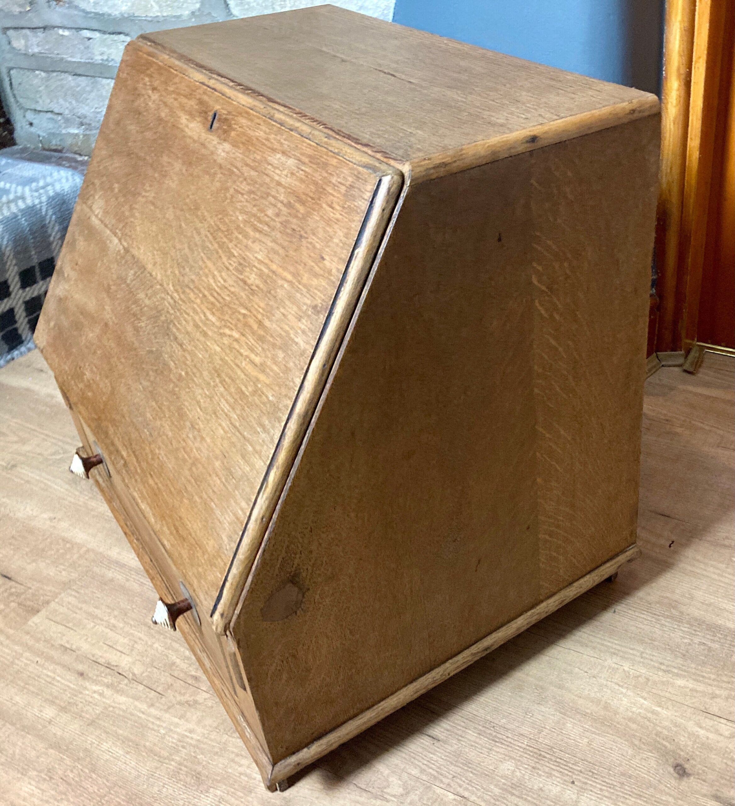 Wonderful Antique 19th Century Oak Desk Cabinet Writing Slope