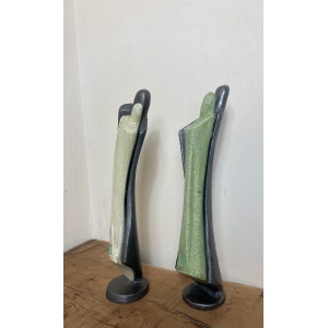 Mid Century Designer Art Deco Metal And Plaster Sculptures