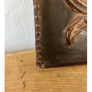 Antique Art Deco Hammered Copper Horse Plaque