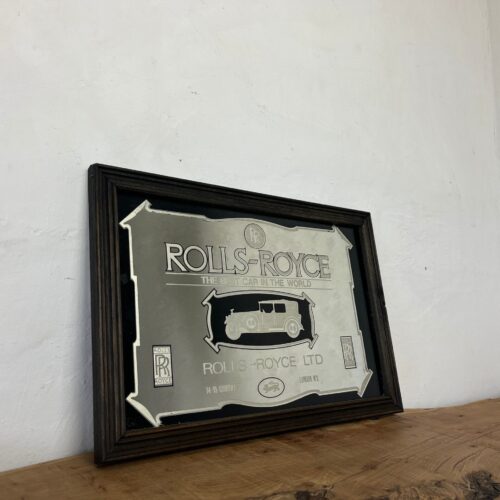 Vintage Art Deco Mirror, Rolls Royce Sign