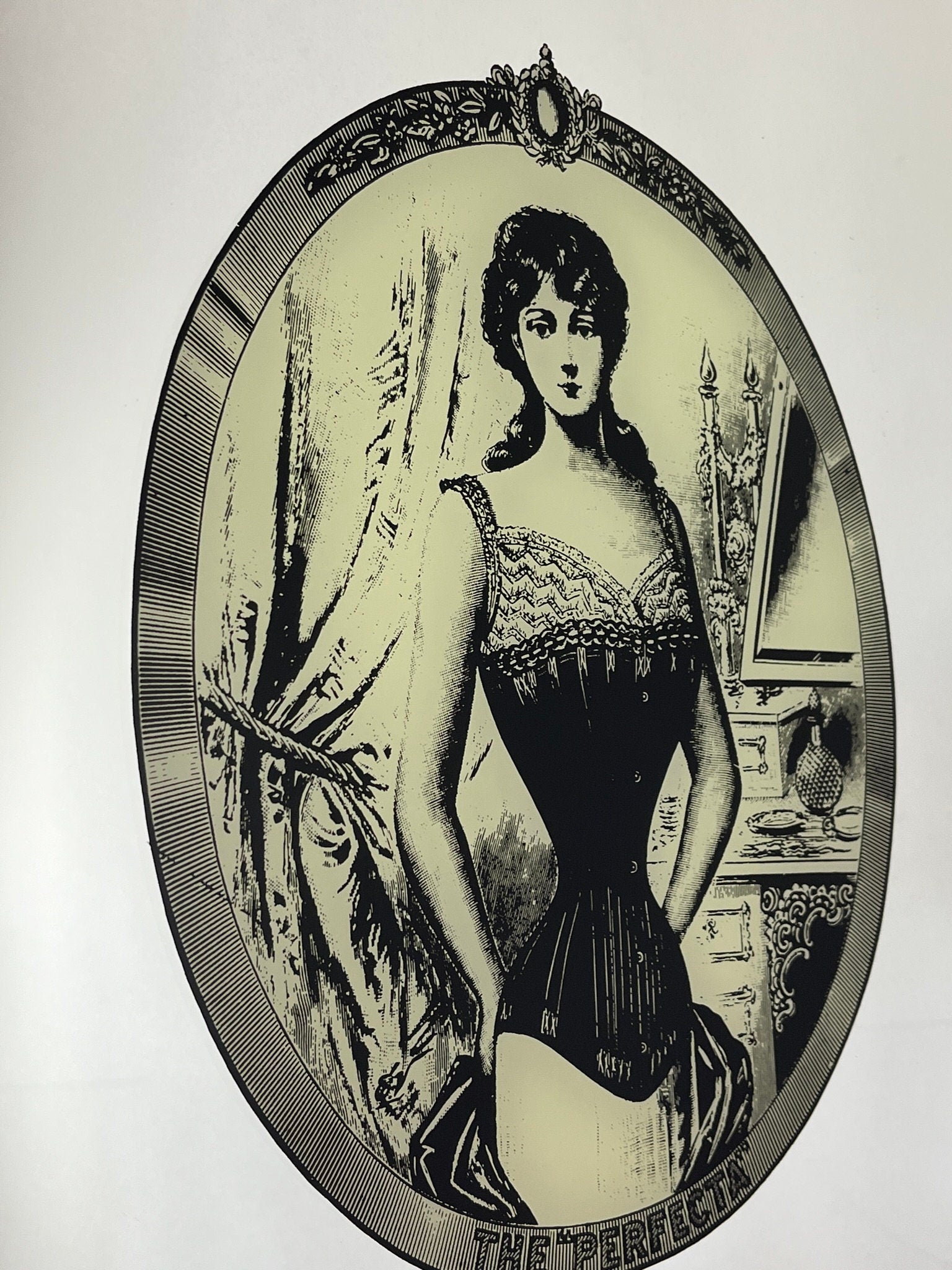 Peter Robinson - The Perfecta Corset, Antique Advertising Mirror