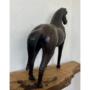 Victorian Antique Leather Horse Sculpture
