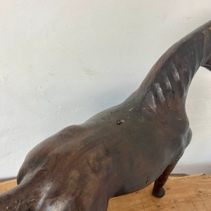 Victorian Antique Leather Horse Sculpture