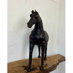 Victorian Antique Leather Horse Sculpture