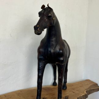 Victorian Antique Leather Horse Sculpture