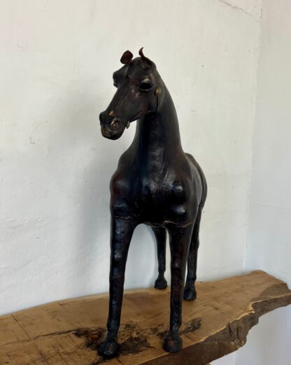Victorian Antique Leather Horse Sculpture