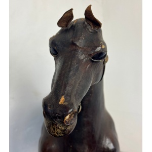 Victorian Antique Leather Horse Sculpture