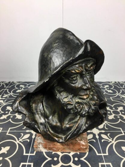 Antique Fisherman Bust With Bronze Finish