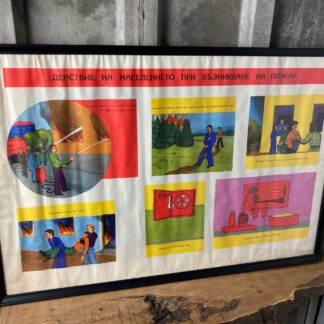 Vintage Original Communism Firefighter Poster