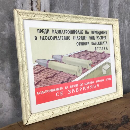 Vintage Original Military Poster Shell Loading Picture