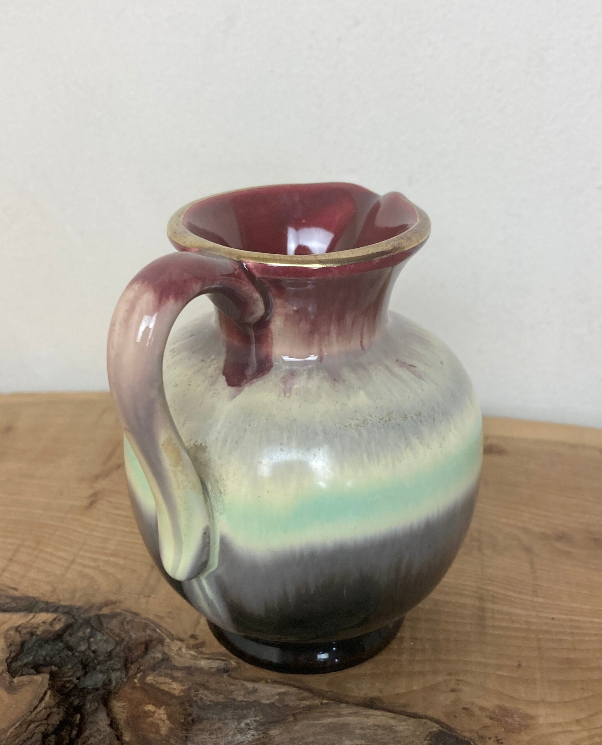 Wonderful Vintage Mini West Germany Drip Glaze Hooped Jug