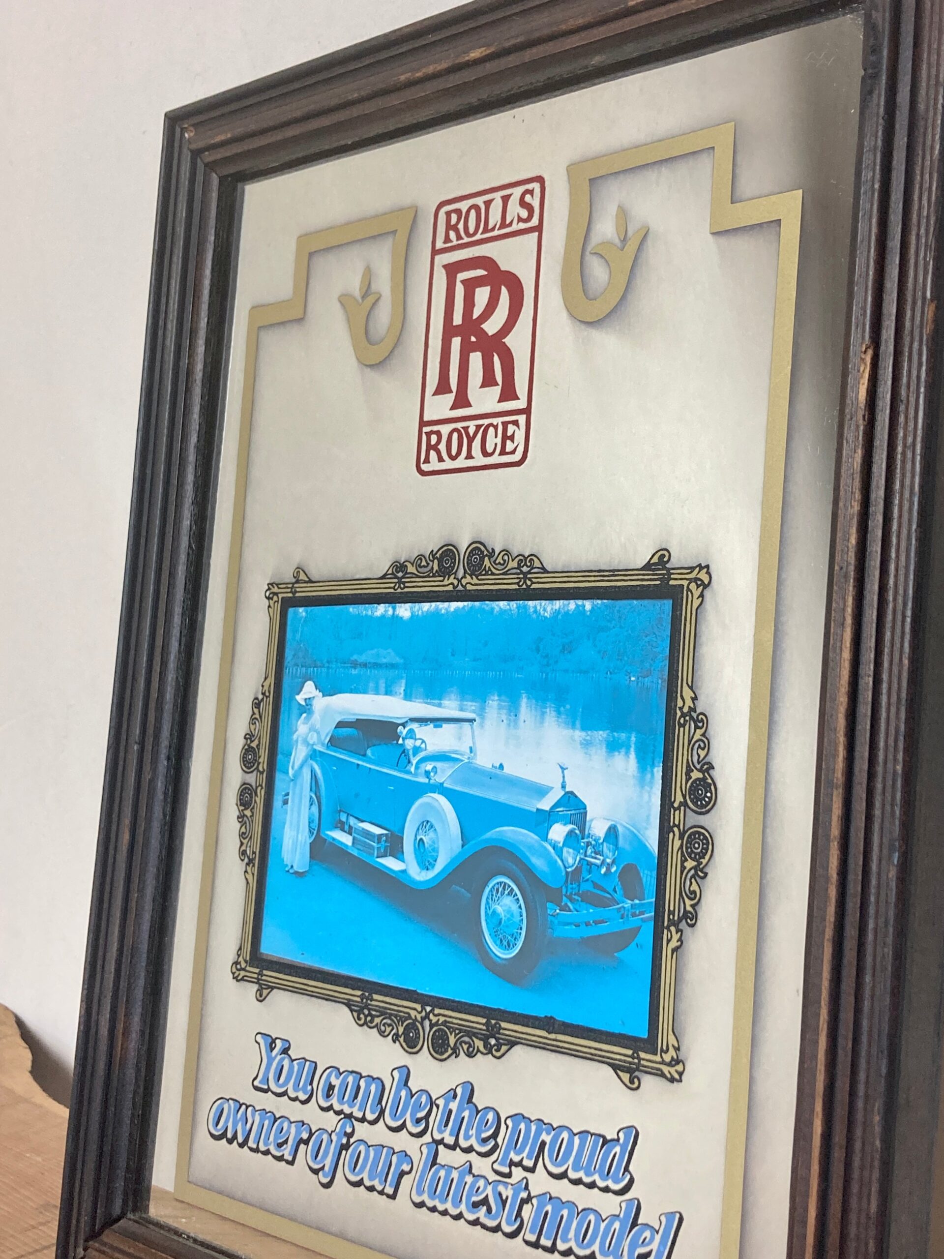 Great Vintage Rolls Royce Car Advertising Mirror