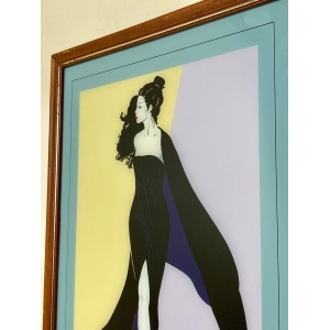 Lovely Vintage Art Deco Lady Diva Acrylic Mirror Picture