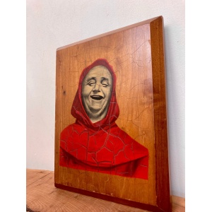 Lovely Mid Century Vintage Merry Monk Wall Plaque