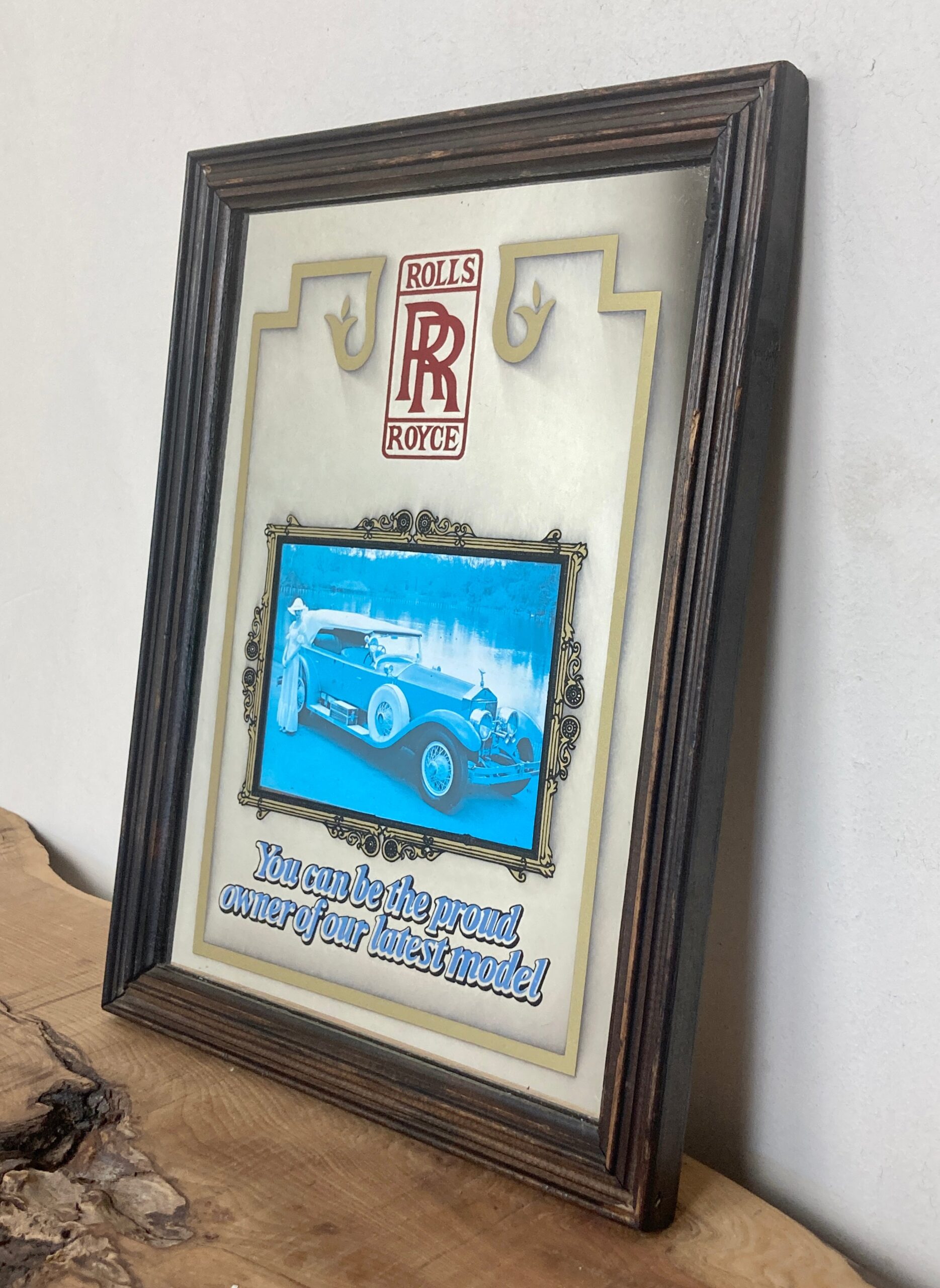 Great Vintage Rolls Royce Car Advertising Mirror