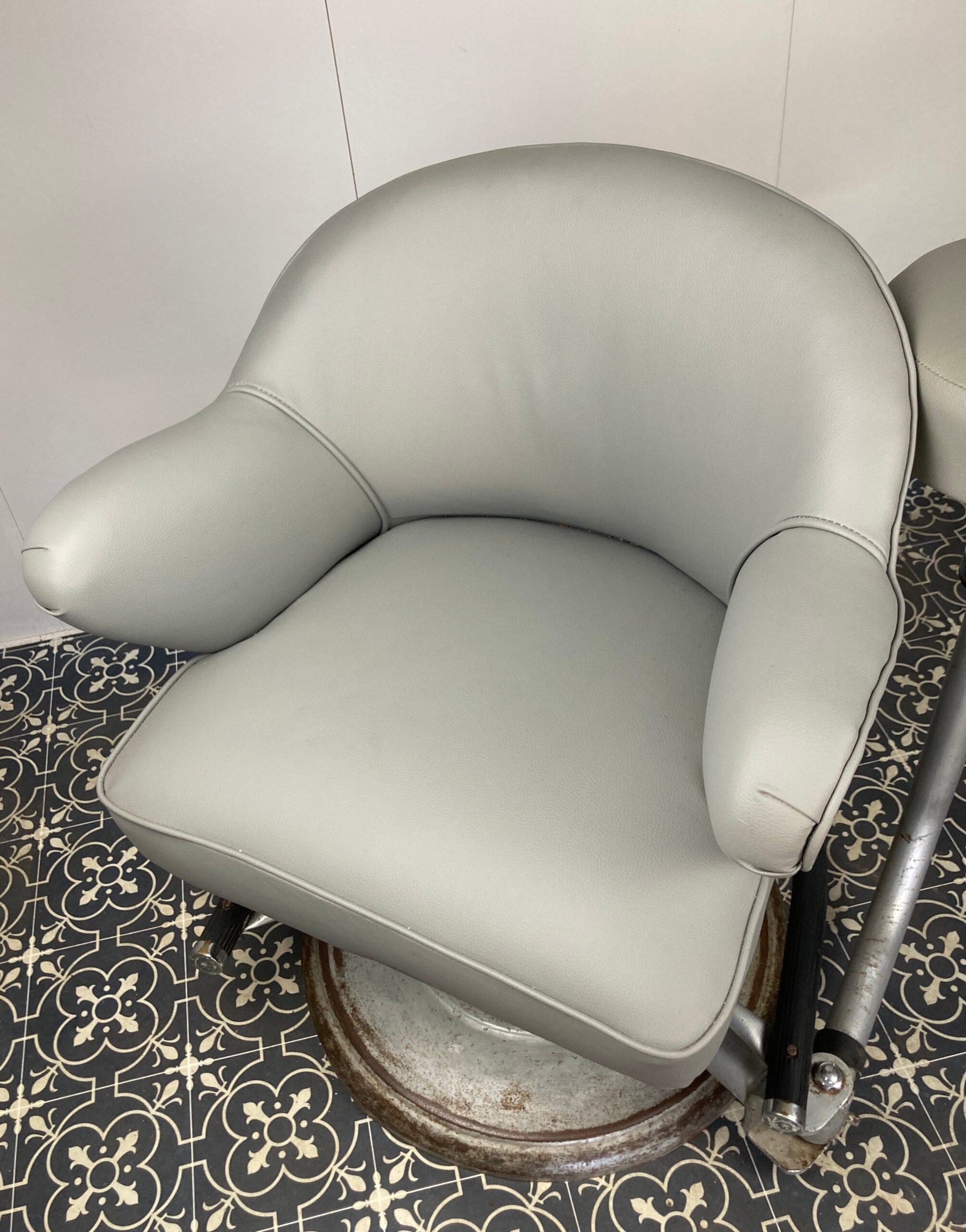 Vintage Barber Chair With Stool And Retro Reception Desk, The Murray Rotation Design