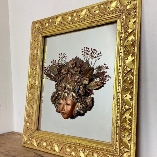 Wonderful Vintage Asia Mirror Religious Goddess Wall Art Piece