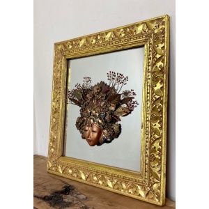 Wonderful Vintage Asia Mirror Religious Goddess Wall Art Piece