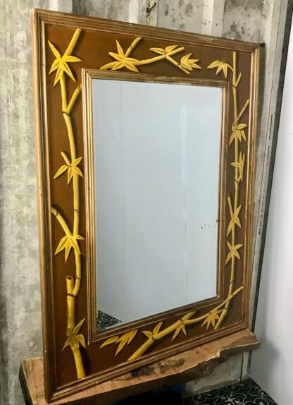 Beautiful Bamboo Designer Mirror Early 20Th Century Antique