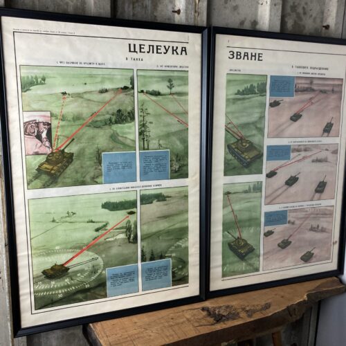 Vintage Original Military Tank Poster Communism Picture