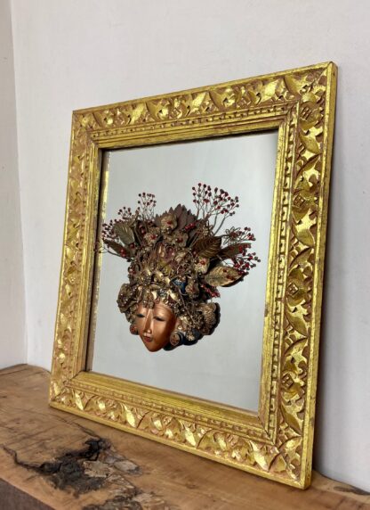 Wonderful Vintage Asia Mirror Religious Goddess Wall Art Piece - Image 9