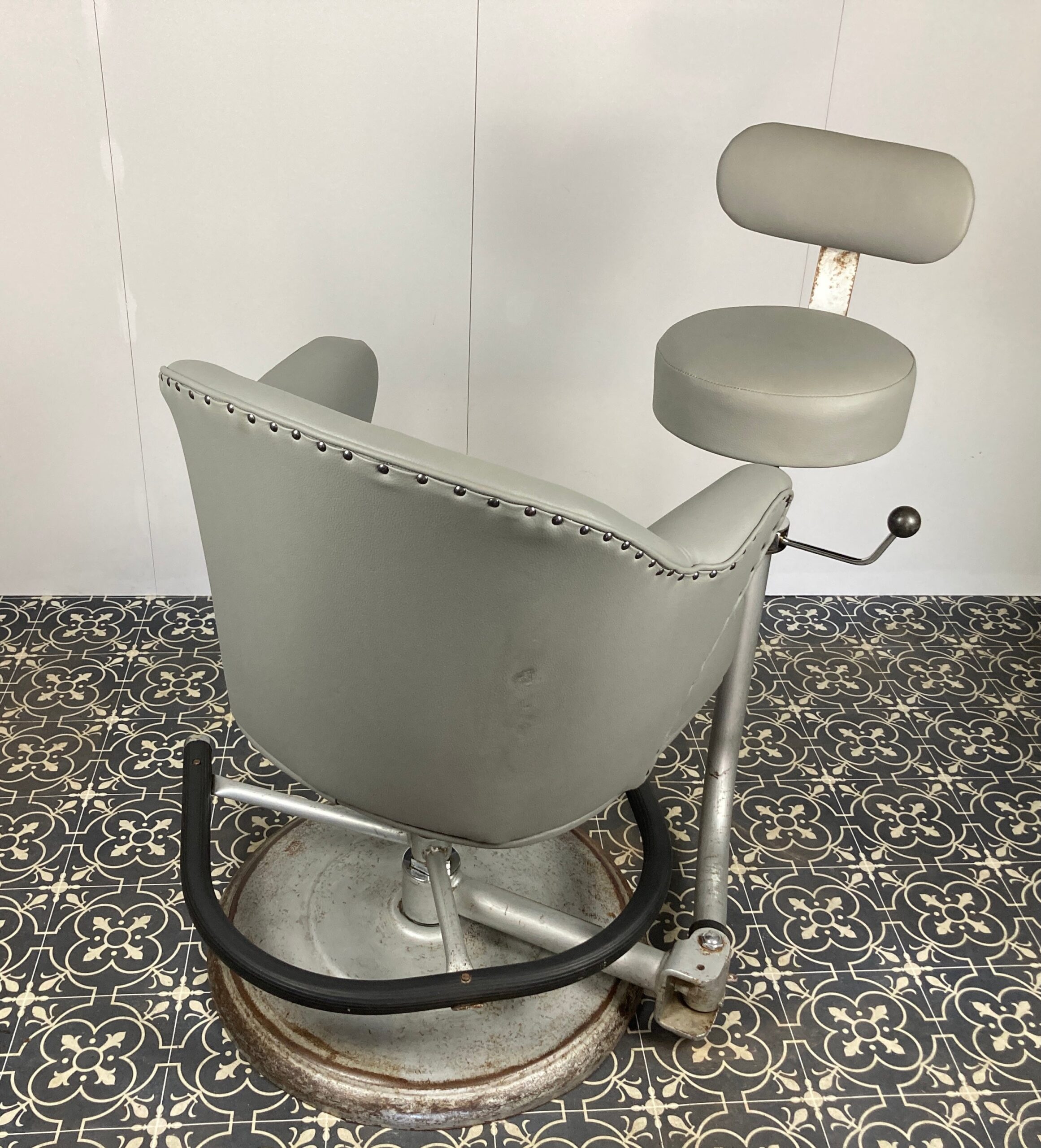Vintage Barber Chair With Stool And Retro Reception Desk, The Murray Rotation Design