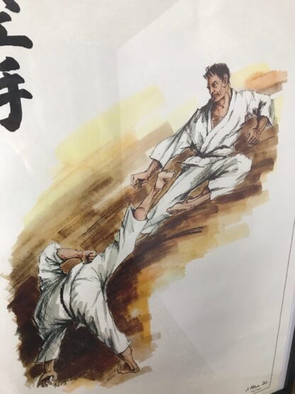 Vintage Karate Framed Poster By J.Milom 1960s Wall Art Collectibles - Image 2
