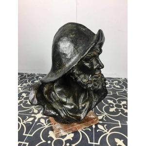 Antique Fisherman Bust With Bronze Finish