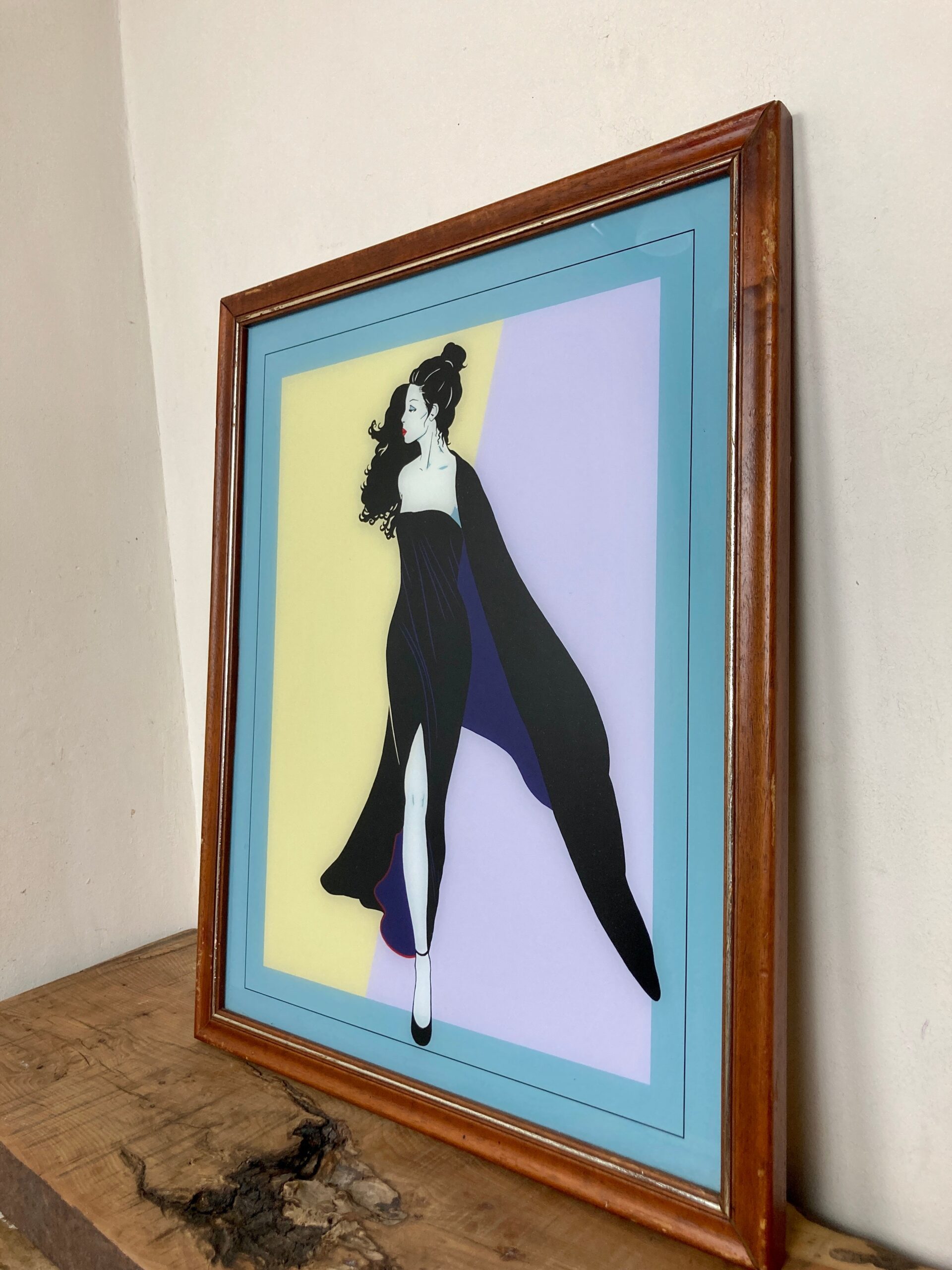 Lovely Vintage Art Deco Lady Diva Acrylic Mirror Picture