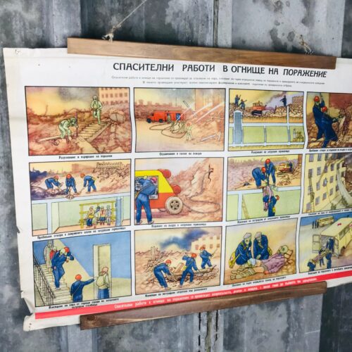 Vintage Original Military Poster Fire And Rescue Picture