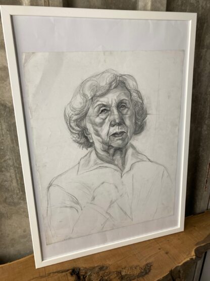 Beautiful Vintage Original Pencil Drawing, Older Lady Picture - Image 2