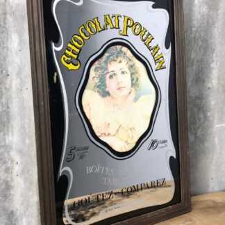 Vintage Chocolate Poulain Mirror French Design Confectionery Collectibles Advert