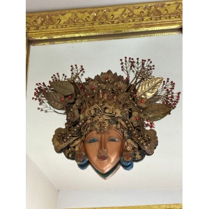 Wonderful Vintage Asia Mirror Religious Goddess Wall Art Piece