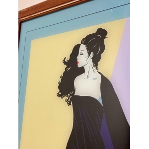 Lovely Vintage Art Deco Lady Diva Acrylic Mirror Picture