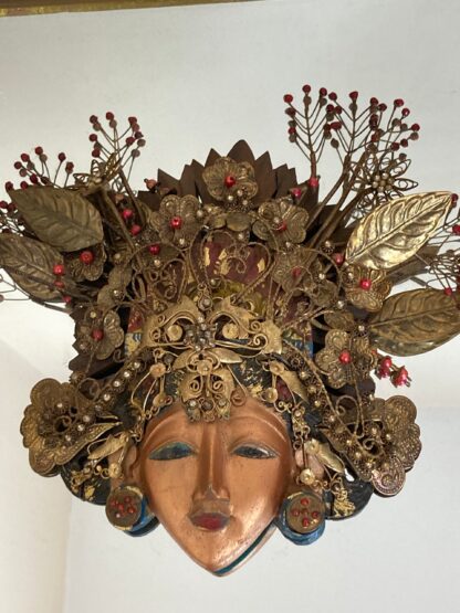 Wonderful Vintage Asia Mirror Religious Goddess Wall Art Piece - Image 3
