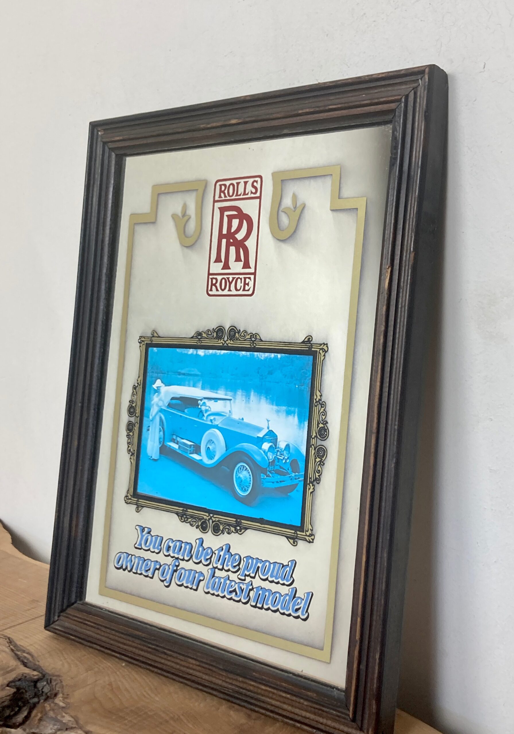Great Vintage Rolls Royce Car Advertising Mirror