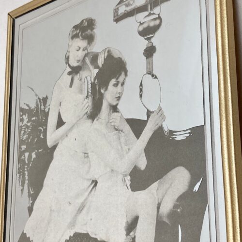 Lovely Vintage Art Nouveau Western Lady Americana Mirror